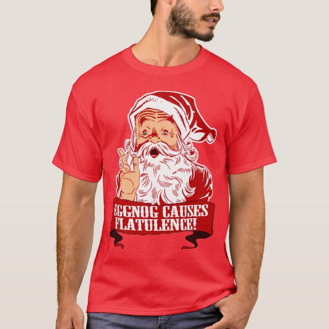 Eggnog orsakar Flatulence T-shirt (Framsida)