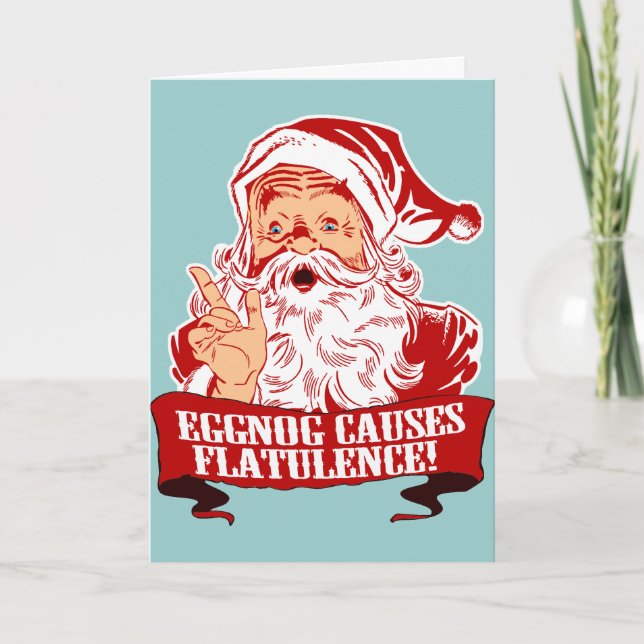 Eggnog orsakar fllatulens helgkort (Framsida)