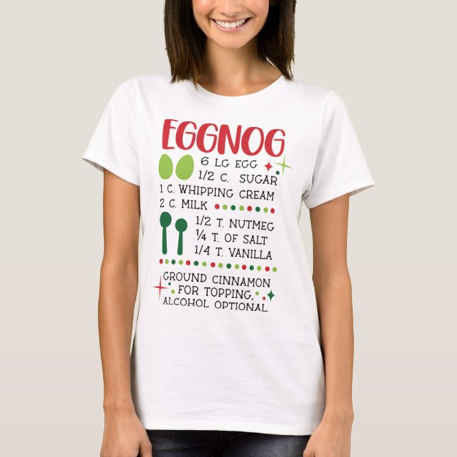 Eggnog Recipe T-shirt (Framsida)