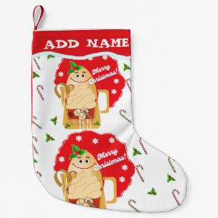 Eggnog Stockings En sida skriver ut röd baksida Liten Julstrumpa