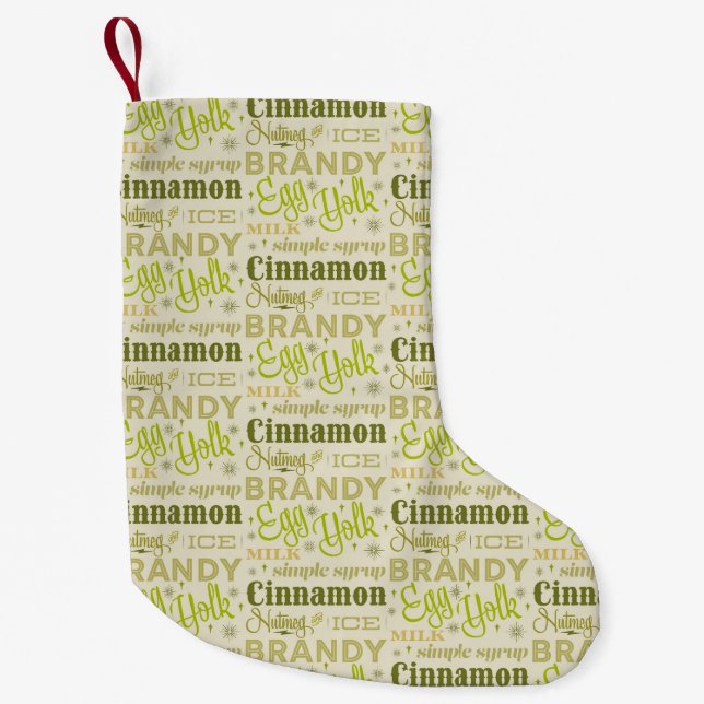 Eggnog Typography - Avocado Liten Julstrumpa (Framsidan)