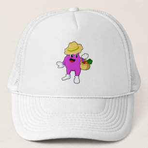 Eggplant as Farmer med morot Keps
