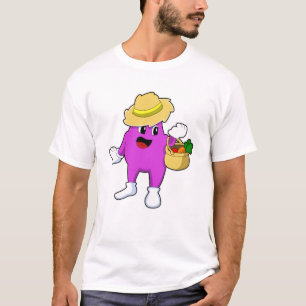 Eggplant as Farmer med morot T Shirt