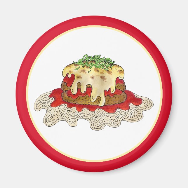 Eggplant Aubgergine Parm Parmesan Italy Food Magnet (Framsidan)