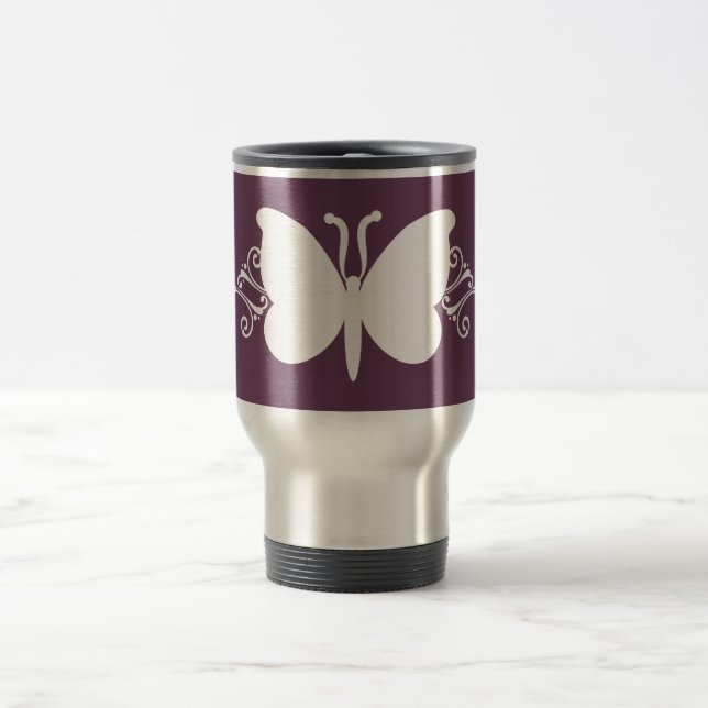 Eggplant Butterfly Swirls Mugg (Center)