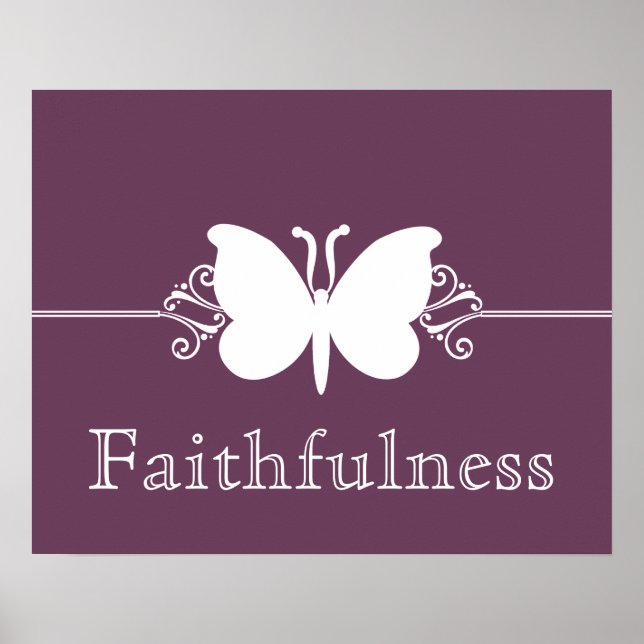 Eggplant Butterfly Swirls Virtue Poster (Framsidan)