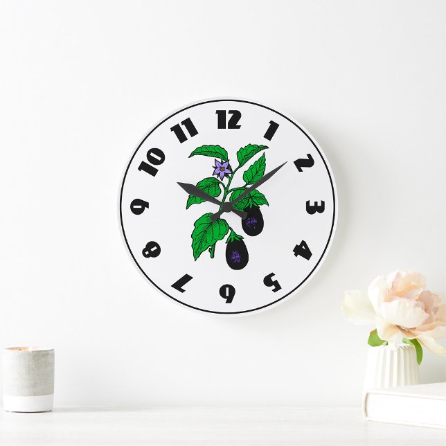 Eggplant Clock Stor Klocka (Skapare uppladdad)
