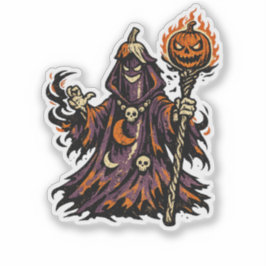 Eggplant Dark Sorcerer Halloween — Spooky Retro  Klistermärken