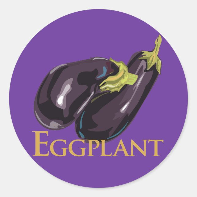 Eggplant Eggplant Runt Klistermärke (Framsida)
