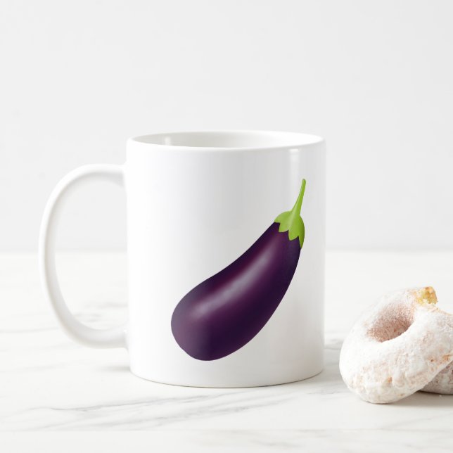 Eggplant Emoji Kaffemugg (Med munk)