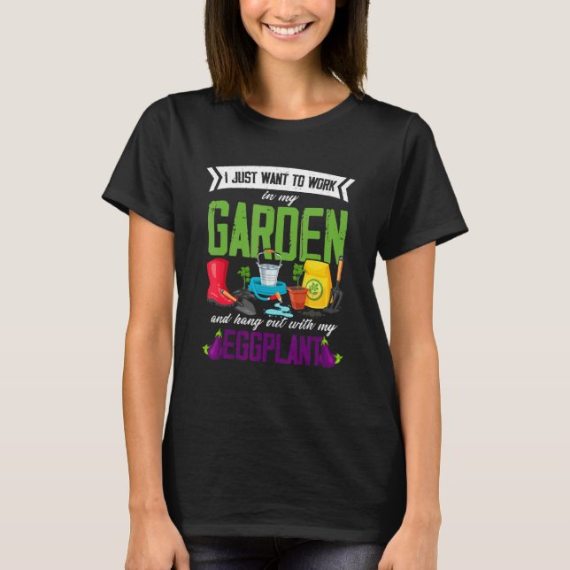 Eggplant  Garden Gardener Plant Vegetable T Shirt (Framsida)