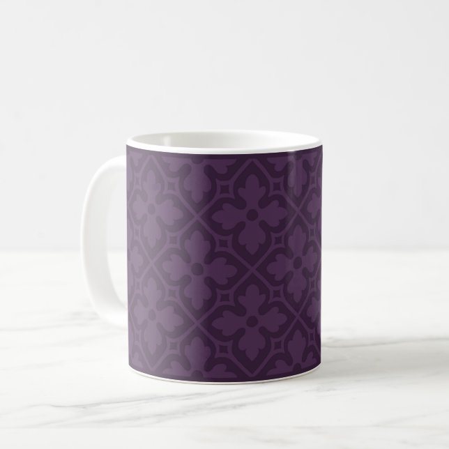 Eggplant Gothic Revival Quatrefoil Coffee Mugg (Framsida vänster)
