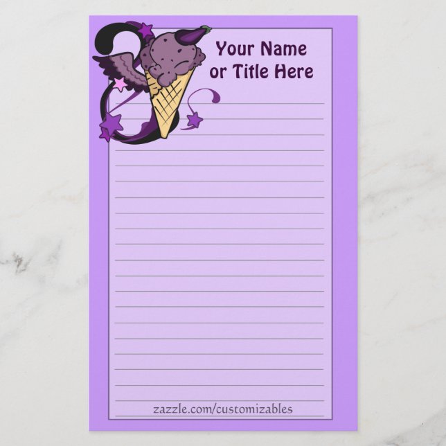 Eggplant Ice Cream Stationery Brevpapper (Framsida)