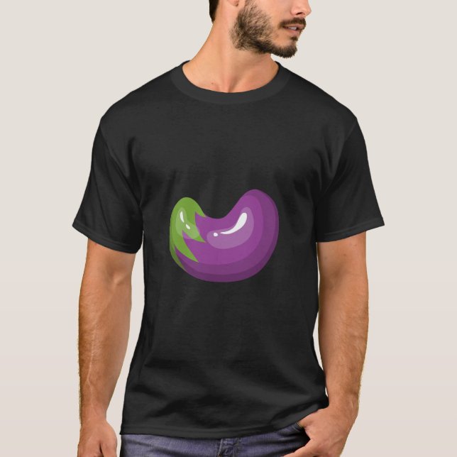 Eggplant Is Life Fun Graphic Vegetable T Shirt (Framsida)