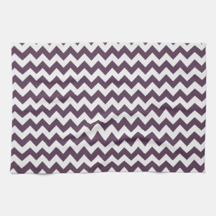 Eggplant Lila Chevron; zig zag Kökshandduk