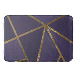 Eggplant Lila Guld Bronze Geometric Glam Chic Badrumsmatta