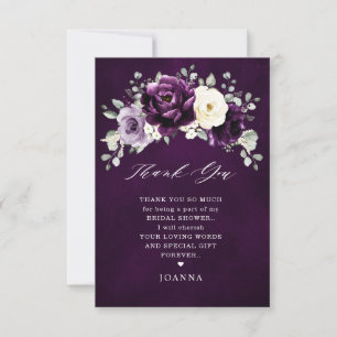 Eggplant Lila Plum Ivory White Möhippa Tack Kort