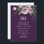 Eggplant Lila Plum Ro Womans 60:e födelsedagen Inbjudningar<br><div class="desc">Eggplant Lila Plum Ro Womans 60:e födelsedagsinbjudan Matchningssamling i Niche- och Nest-butiken. Konstruktion: https://www.etsy.com/shop/SmallHouseBigPony</div>