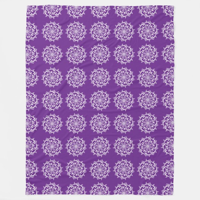 Eggplant Mandala Fleecefilt (Framsidan)