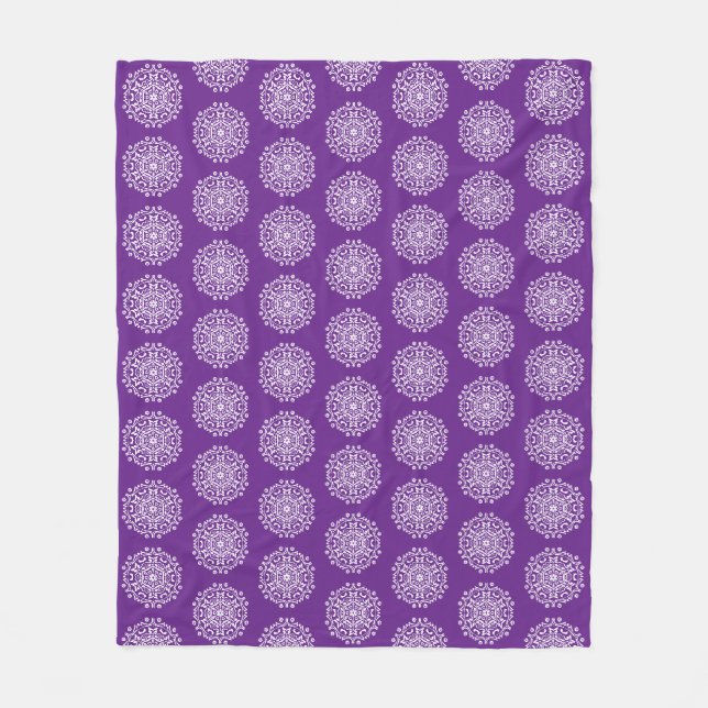Eggplant Mandala Fleecefilt (Framsidan)
