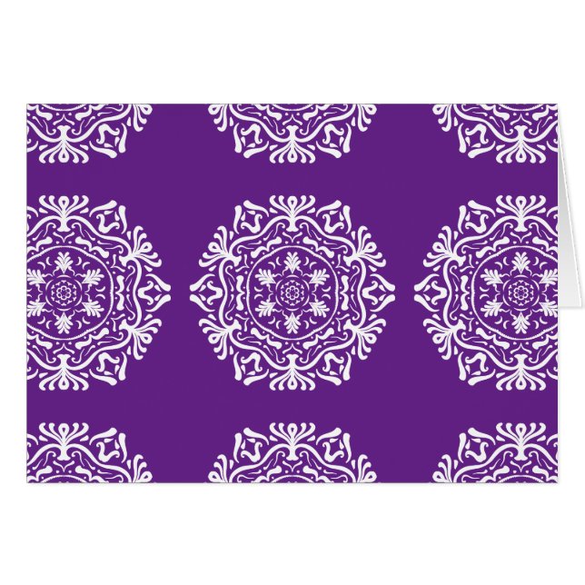 Eggplant Mandala Hälsningskort (Framsidan Horizontal)