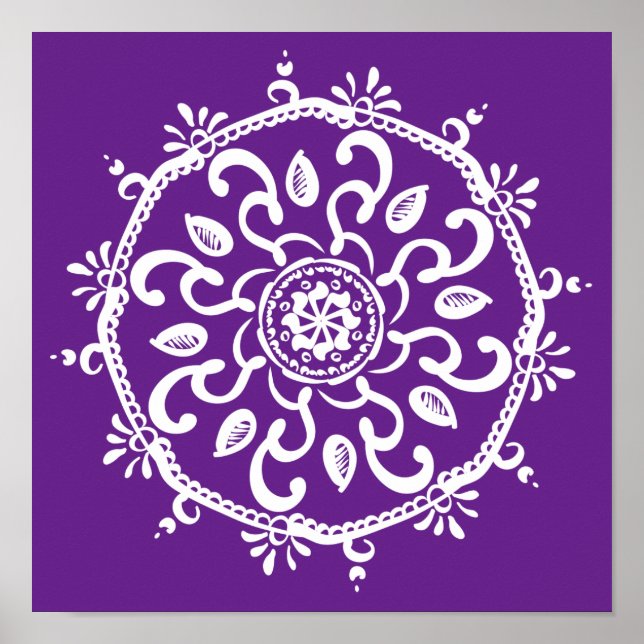 Eggplant Mandala Poster (Framsidan)