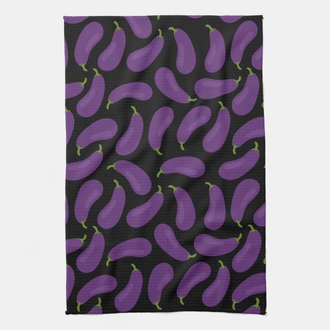 Eggplant Mönster Kitchen Towel Kökshandduk (Vertikal)
