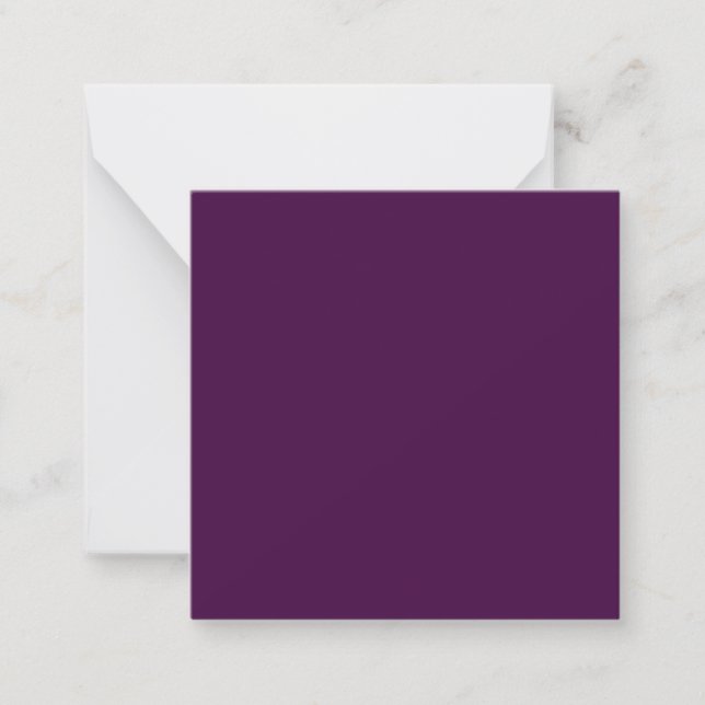 Eggplant Purple Solid Color Anteckningskort (Framsida)