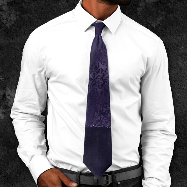 Eggplant Romantik | Lila Satin Grunge Ro Damask Slips (Skapare uppladdad)