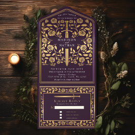 Eggplant Royal Medieval Sword Bröllop