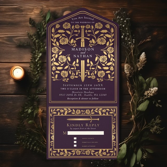 Eggplant Royal Medieval Sword Bröllop (Skapare uppladdad)
