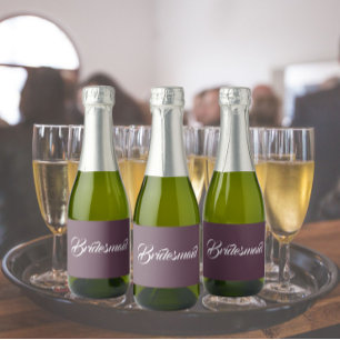 Eggplant Stylized Script Bröllop Bridesmaid