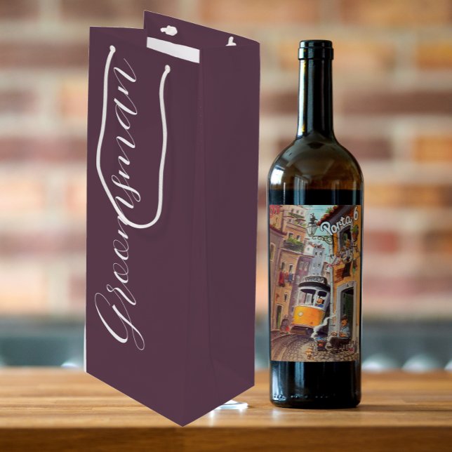 Eggplant Stylized Script Bröllop Groomsman (In Situ)