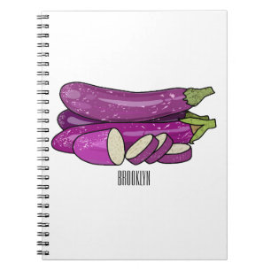 Eggplant-tecknad illustration anteckningsbok