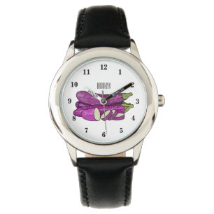 Eggplant-tecknad illustration armbandsur