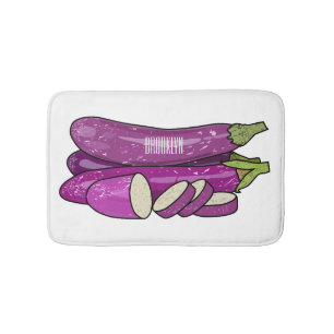 Eggplant-tecknad illustration badrumsmatta