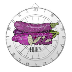 Eggplant-tecknad illustration darttavla
