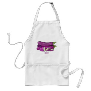 Eggplant-tecknad illustration förkläde