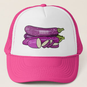 Eggplant-tecknad illustration keps