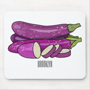 Eggplant-tecknad illustration musmatta