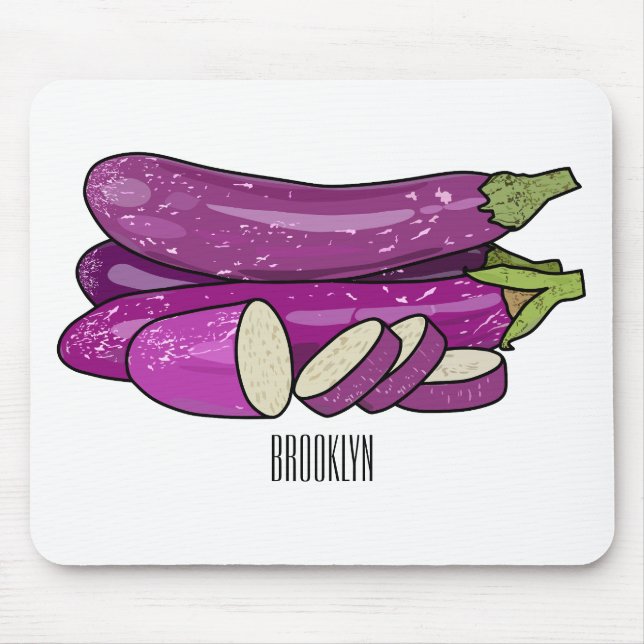 Eggplant-tecknad illustration musmatta (Framsidan)