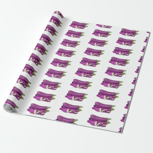 Eggplant-tecknad illustration presentpapper