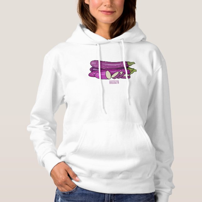 Eggplant-tecknad illustration t shirt (Framsida)