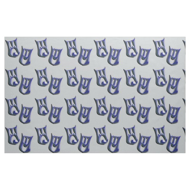 Eggplant Tragedy och Comedy Masks Fabric Tyg (Yard)