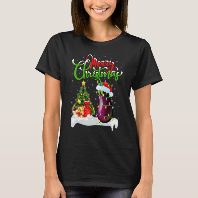 Eggplant   Xmas Decorations Santa Eggplant Christm T Shirt (Framsida)