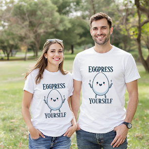 Eggpress Yourself Påsk T-Shirt - Cute Kawaii Egg