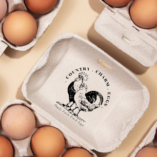 Eggs Carton Family Farm Land Namnteckning Stämpel