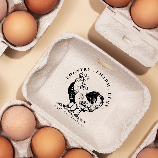 Eggs Carton Family Farm Land Namnteckning Stämpel (Skapare uppladdad)