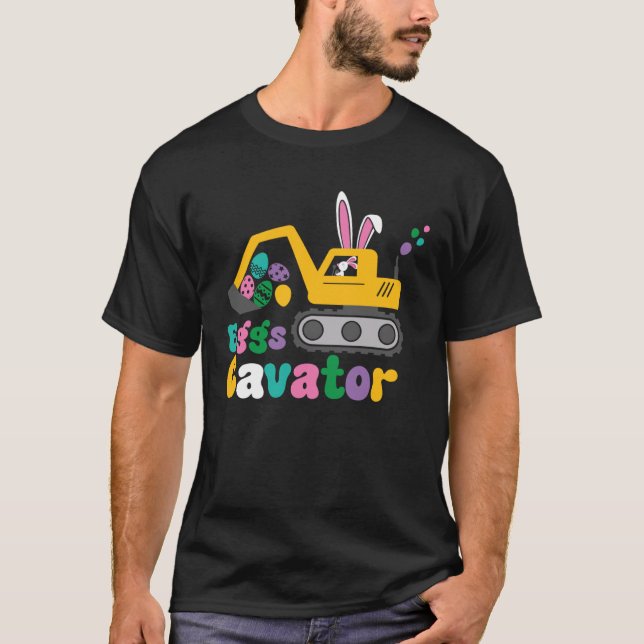 Eggs Cavator Easter Bunny Excavator Cute Hunting E T Shirt (Framsida)