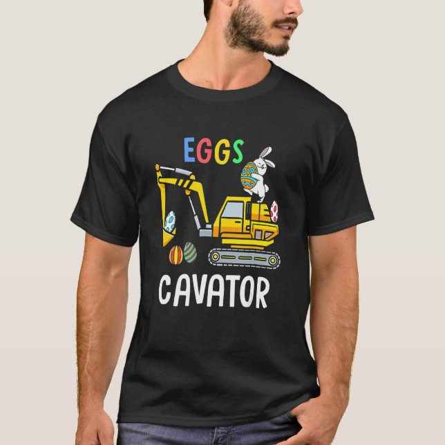 Eggs Cavator Happy Easter Bunny Cute Boys Girls Ki T Shirt (Framsida)